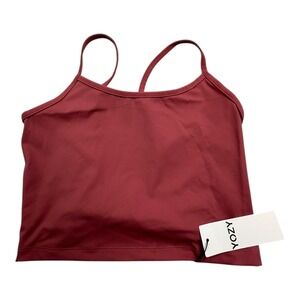 YOZY Women's Red Cropped Athletic‎ Tank Top With Straps Size L